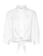 Tie-Waist Stretch-Cotton Blend Shirt White Lauren Ralph Lauren