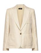Linen-Blend Twill Blazer Cream Lauren Ralph Lauren