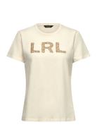 French Knot-Logo Cotton Jersey Tee Cream Lauren Ralph Lauren