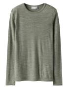 Nknwax Wool Rib Ls Top Green Name It