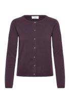 Rwlaica Ls O-Neck Raglan Cardigan Purple Rosemunde