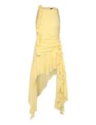 Ivana Georgette High Low Dress Yellow Bardot