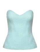 Mariska Longline Strapless Top Blue Bardot