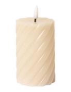 Spiralled Led Pillar Candle Beige C'est Bon
