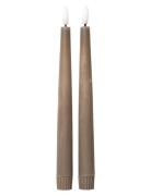 Rustic Finish Led Taper Candle 2-Pack Brown C'est Bon