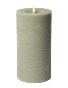 Rustic Finish Led Pillar Candle Green C'est Bon