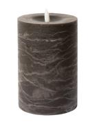 Rustic Finish Led Pillar Candle Brown C'est Bon