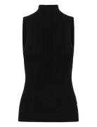 Crdela Knit Sleeveless Turtleneck Black Cream