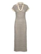 Long Striped Knitted Dress Silver Mango