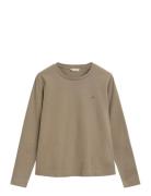 Reg Shield Ls T-Shirt Beige GANT