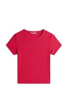 Tjw Slim Essential Rib Ss Ext Red Tommy Jeans