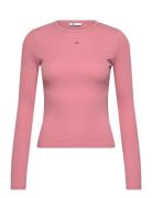 Tjw Slim Essential Rib Ls Pink Tommy Jeans