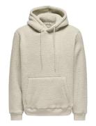 Onsemilio Reg Teddy Hoodie Sweat Vd Cream ONLY & SONS