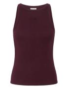 Gzdrew Rhinest Logo Tank Burgundy Gestuz