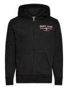 Graphic Full Zip Hoodie Black GANT