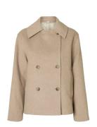 Slfalma Wool Blend Jacket Noos Beige Selected