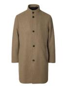 Slmrainar Wool Blend Coat Noos Brown Selected
