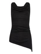 Draped Knitted Top Black Mango