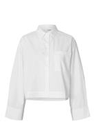Slfastha Ls Cropped Boxy Shirt Noos White Selected