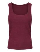 Onlea Glitter S/L 2-Ways Top Jrs Noos Burgundy ONLY