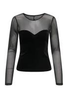 Onlsmooth L/S Mesh Mix Top Box Jrs Black ONLY