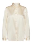 Rwjade Silk Ls Shirt Cream Rosemunde