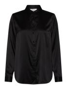 Rwjade Silk Ls Shirt Black Rosemunde