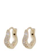 Essential Curve Crystal Small Ring Ear Gold SNÖ Of Sweden