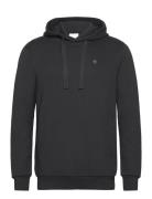 Arvid Basic Hood Badge Sweat - Gots Black Knowledge Cotton Apparel