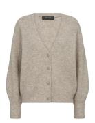 Mmthora V-Neck Knit Cardigan Grey MOS MOSH