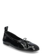 Rosalind Patent Brown Leather Ballet Flats Black ALOHAS