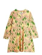 Alpine Flowers Aop Ls Dress Yellow Mini Rodini