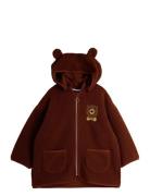 Bear Emb Pile Jacket Brown Mini Rodini
