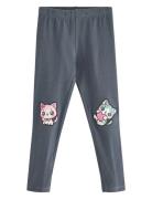 Leggings Cat Applique At Knees Grey Lindex