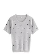 T Shirt Knitted Featheryarn Grey Lindex