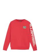 Sweater Print Sleeve Red Indian Blue Jeans