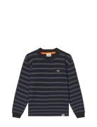 Cotton Jersey Stripe Carlito Tee Ls Navy Mads Nørgaard