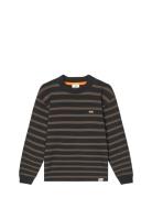 Cotton Jersey Stripe Carlito Tee Ls Brown Mads Nørgaard
