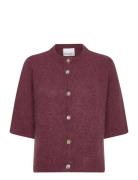 Kae Ss Knit Cardigan Burgundy Noella
