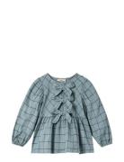 Cody Check Blouse Blue Fliink