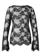 Leni Sheer Lace Top Black Malina