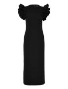 Crepe Puffy Midi Dress Black ROTATE Birger Christensen