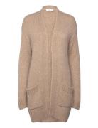 Rwtulip Wool Blend Long Knit Cardig Beige Rosemunde