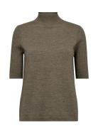 Mmrelena Turtleneck Ss Knit Brown MOS MOSH