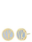 Rose Enamel Earring Blue Bud To Rose