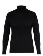 Carvenice Lifel/S Roll Pullover Knt Black ONLY Carmakoma