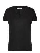 Mschfenya Modal V Neck Tee Black MSCH Copenhagen