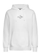 Outline Flag Script Hoodie White Tommy Hilfiger