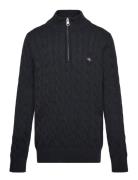 Cotton Cable Half Zip Black GANT