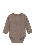 Body Ls Melange Rib Brown Fixoni